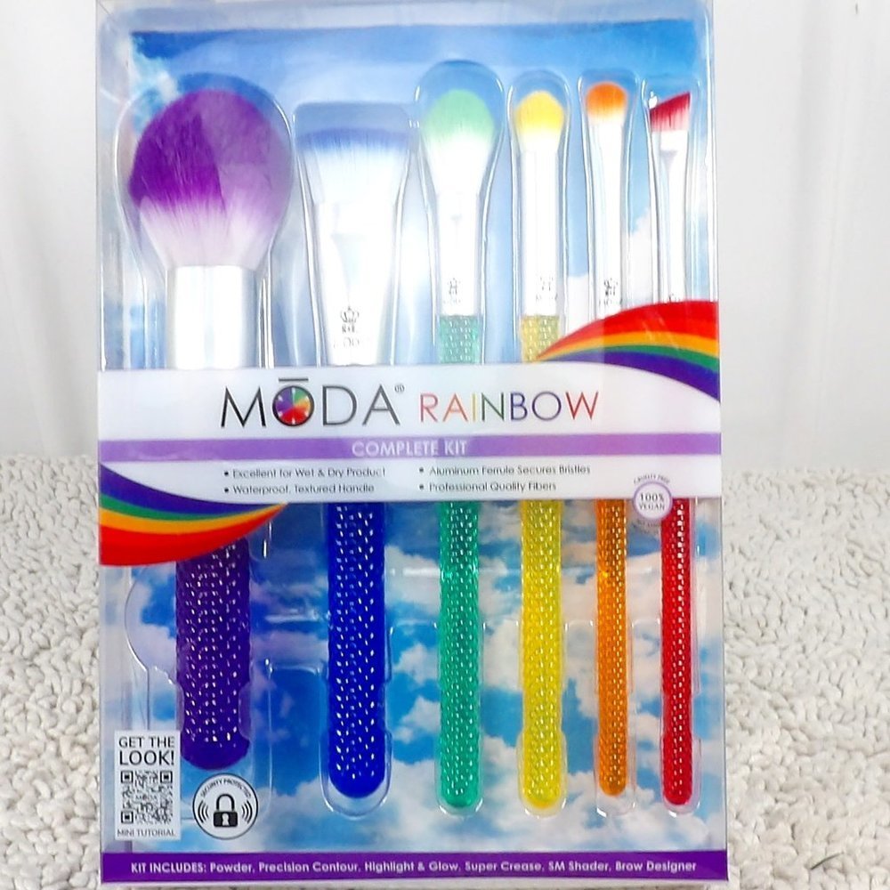 Moda Rainbow  Complete  Make-up Brushes  6 piece Set